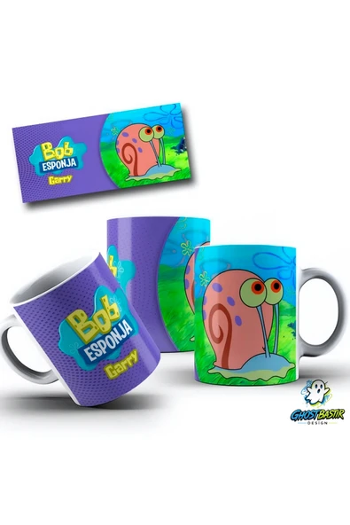 Ghostbastır Desıgn Sünger Bob Garry Kupa Bardak | Tek Adet K0465 ürün görseli 1