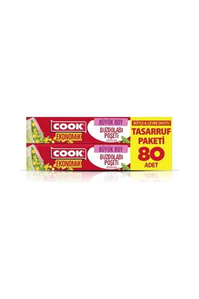 4 ADET Cook Ekonomik Buzdolabı Poşeti Büyük 80'li ürün görseli 1
