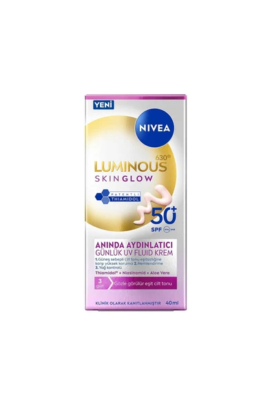 4 ADET Nivea Luminous630 Skin Glow Aydınlatıcı SPF50 Yüz Güneş Kremi 40 ml ürün görseli 1