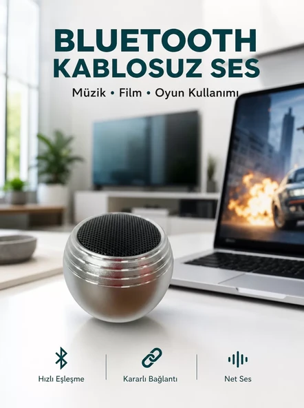 Taşınabilir Bluetooth Hoparlör Yüksek Ses Kaliteli Mini Tasarım Yeni Nesil ürün görseli 1