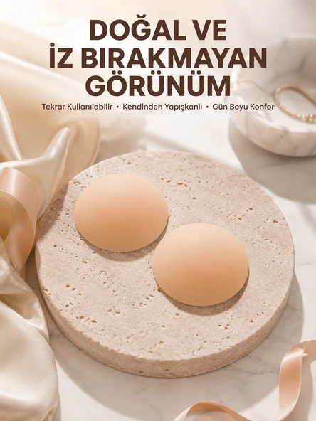 Silikon Göğüs Ucu Kapatıcı Kendinden Yapışkanlı Tekrar Kullanılabilir ürün görseli 1