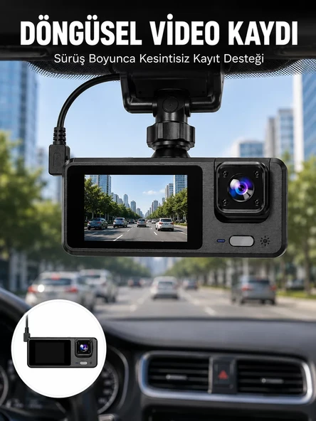 Full HD 3 Kanallı Araç Kamerası - Akıllı Çözümlerle Sürüş Yeni Nesil ürün görseli 1