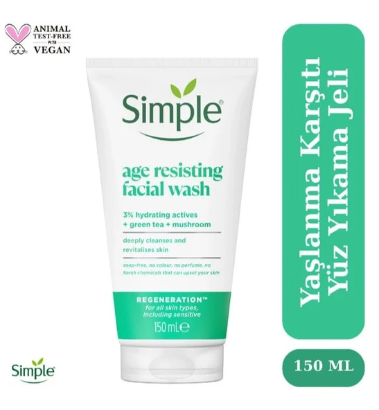 Simple Regeneration Yaşlanma Karşıtı Yüz Yıkama Jeli 150 ML ürün görseli 1
