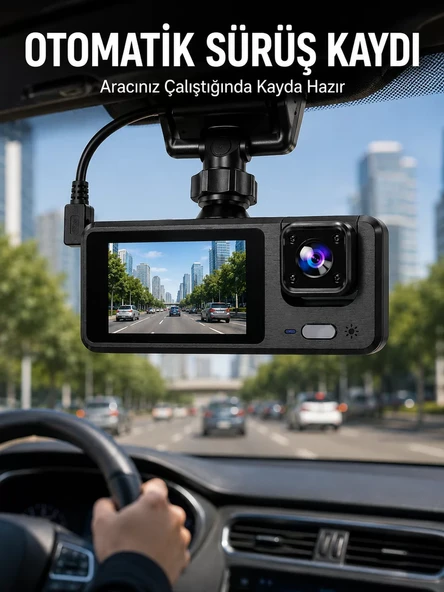 3 Kameralı DVR Araç Kamerası - Tam Güvenlik Tam Kapsama Yeni Nesil ürün görseli 1