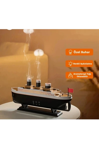 Ultrasonik hava nemlendirici ahşap desenli siyah 250 ml kumandalı aroma difüzörü 2 yıl garantili ürün görseli 1