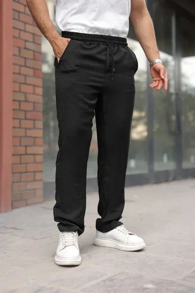 Erkek Beli Lastikli Pera Keten Pantolon ürün görseli 1