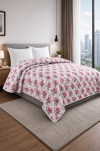 Yatak Örtüsü - Çok Amaçlı - 100% Polyester - Hassas Tuşeli - Basklı - Lüx - Premium - 200 cm x 220 cm ürün görseli 1