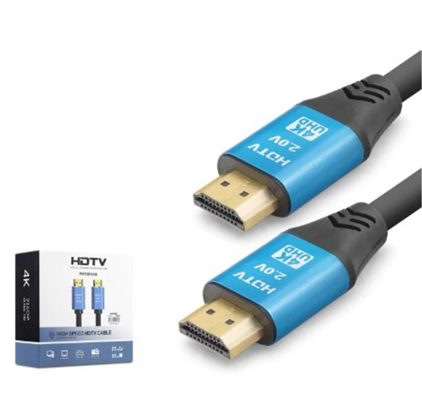 NODAR ND4056 HDMI 2.0 Kablo 4K 60 Hz OD 8.0 mm 25 m Siyah Mavi ürün görseli 1