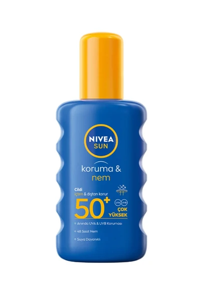 3 ADET Nivea Sun Güneş Kremi Koruma&Nem SPF 50+ 200 ml (Sprey) ürün görseli 1