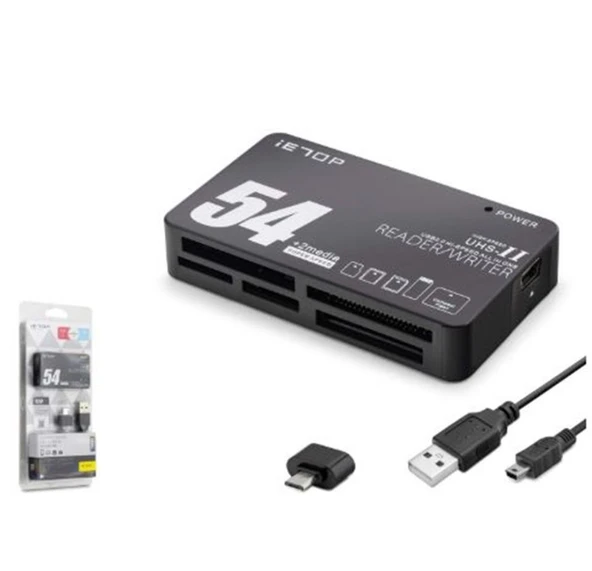iETOP TC209 USB Type-C All in One Kart Okuyucu SD MicroSD MMC MS 480 Mbps Siyah ürün görseli 1