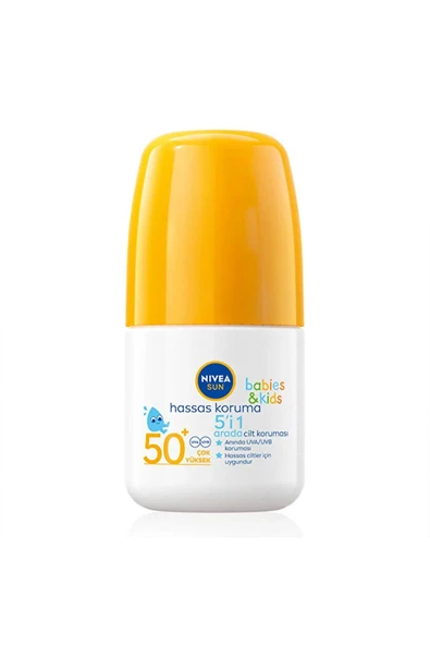 3 ADET Nivea Sun Kıds Hassas Koruma Rollon SPF 50+ 50 ml ürün görseli 1