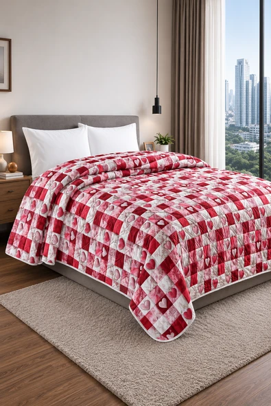 Yatak Örtüsü - Çok Amaçlı - 100% Polyester - Hassas Tuşeli - Basklı - Lüx - Premium - 200 cm x 220 cm ürün görseli 1