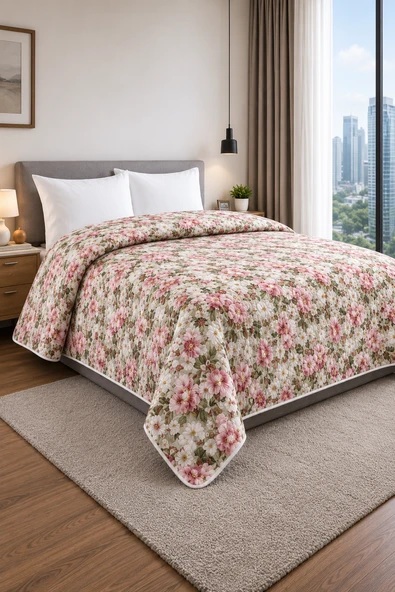 Yatak Örtüsü - Çok Amaçlı - 100% Polyester - Hassas Tuşeli - Basklı - Lüx - Premium - 200 cm x 220 cm ürün görseli 1