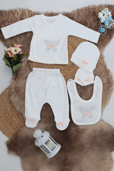 Sema Baby 5 Parça Hastane Çıkışı Zıbın Seti 0-3 Ay - Butterfly ürün görseli 1