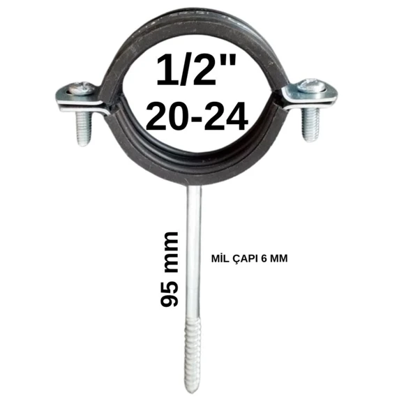Uzun Trifonlu Doğalgaz Kelepçe 1/2" - 180 Adet ürün görseli 1