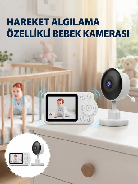 Nevamel® Gece Görüşlü Bebek Kamerası Ninni ve Alarm Özellikli Yeni Nesil ürün görseli 1