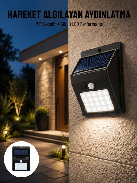 Nevamel® Bahçe Aydınlatması Güneş Enerjili Led Işık Lamba Sensörlü Dekoratif Yeni Nesil ürün görseli 1