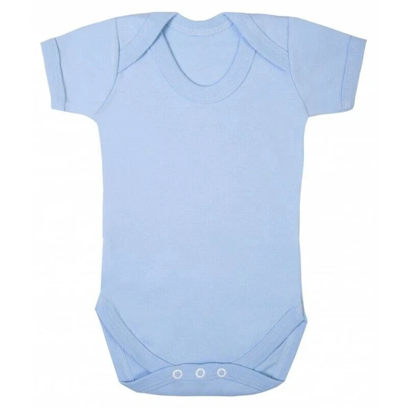 Sema Baby Prematüre Yarım Kol Penye Çıtçıtlı Badi - Mavi ürün görseli 1