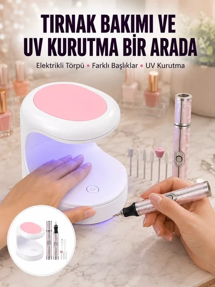 Nevamel® Tırnak Matkabı ve LED Oje Kurutucu 2’li Profesyonel Bakım Seti Yeni Nesil ürün görseli 1