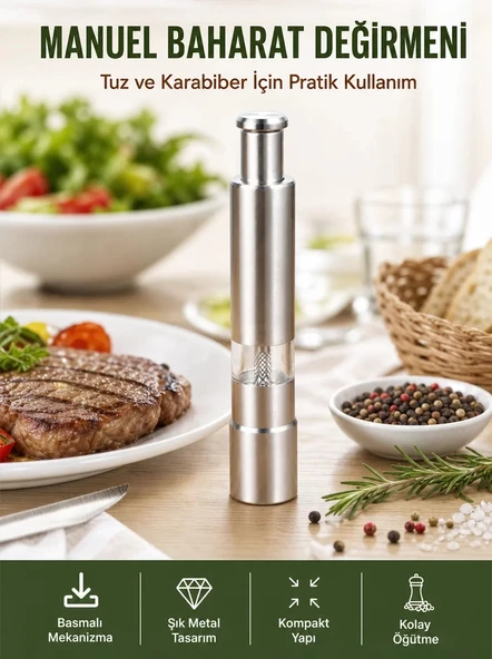 Nevamel® Sağlıklı ve Dayanıklı Gıda Sınıfı Paslanmaz Çelik Öğütücü Yeni Nesil ürün görseli 1