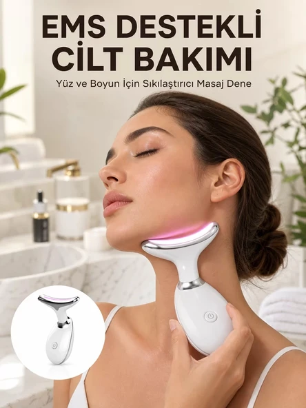 Nevamel® Cilt Yenileyici Şarjlı Güzellik Aleti – Pozitif/Negatif İyon Titreşimli Masaj ve Kırmızı-Mavi-Yeşil Işıkla Yeni ürün görseli 1