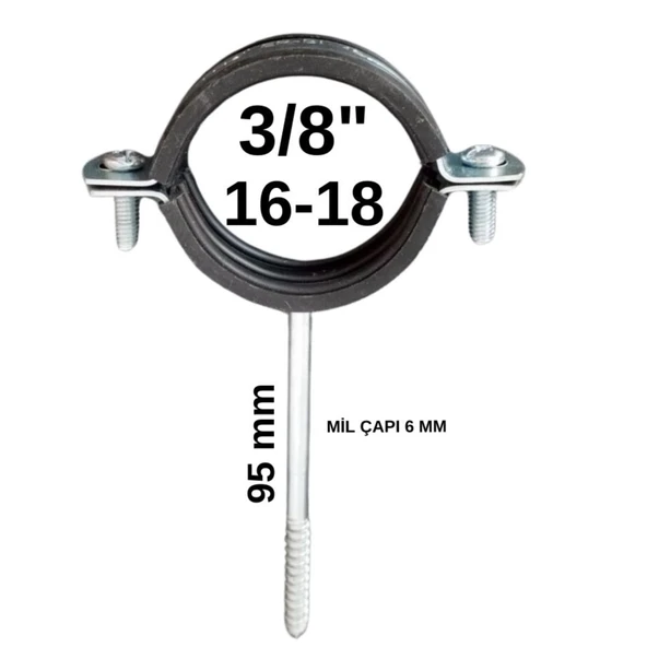 Uzun Trifonlu Doğalgaz Kelepçe 3/8" - 250 Adet ürün görseli 1