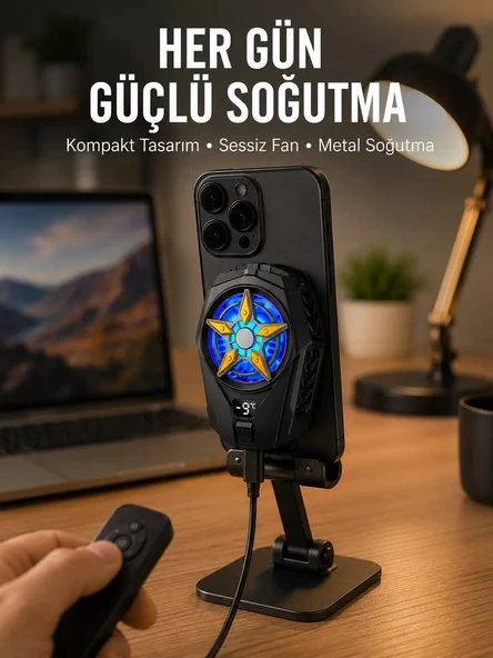 Nevamel® Cep Telefonu Radyatörü – Type-C 2 Vitesli Sessiz Soğutma Fanı Yeni Nesil ürün görseli 1