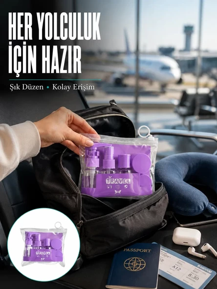 Nevamel® Taşınabilir 5’li Seyahat Banyo Seti Şampuanlık Sprey Krem Kutusu Yeni Nesil ürün görseli 1