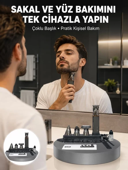 Nevamel® Çok Fonksiyonlu 9’u 1 Arada Tıraş Makinesi Şarjlı Saç Sakal Düzeltici Yeni Nesil ürün görseli 1