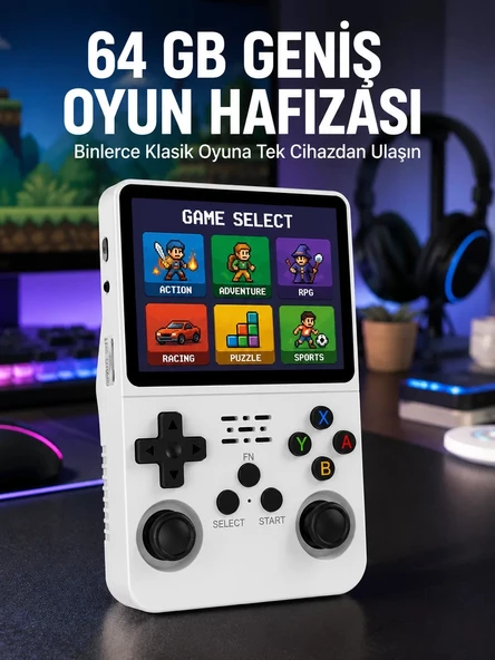 Nevamel® Klasik Oyun Konsolu 64 Bit İşlemci ve Çift Kart Girişi Özellikli Yeni Nesil ürün görseli 1