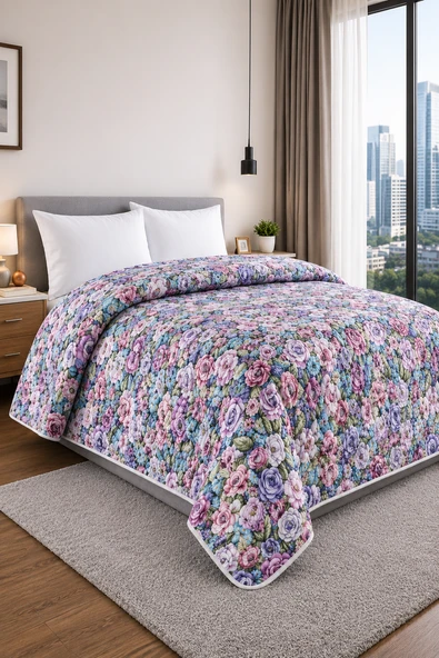 Yatak Örtüsü - Çok Amaçlı - 100% Polyester - Hassas Tuşeli - Basklı - Lüx - Premium - 200 cm x 220 cm ürün görseli 1