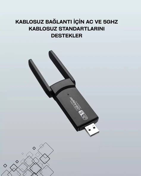 Nevamel® USB WiFi Adaptör – 1200 Mbps Hız - Resim 2