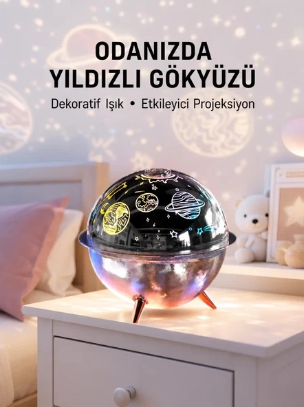 Nevamel® Galaksi ve Yıldız Efektli Nemlendirici Işık Projektörü Yeni Nesil ürün görseli 1