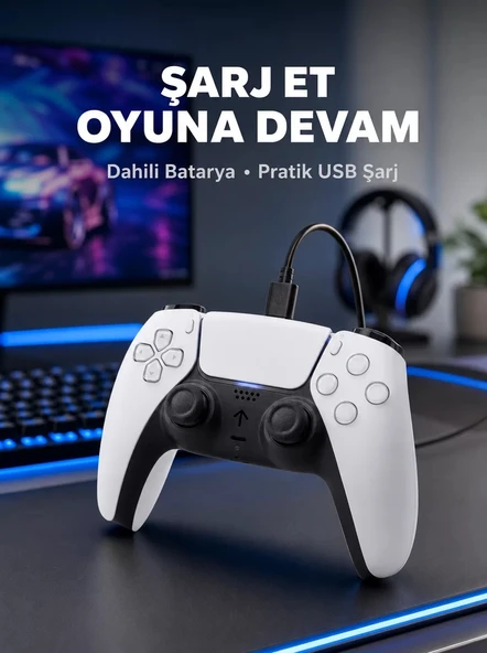 Nevamel® Kablosuz Oyun Kolu PS5 Uyumlu Ergonomik Tasarım ve Hassas Kontrol Yeni Nesil ürün görseli 1