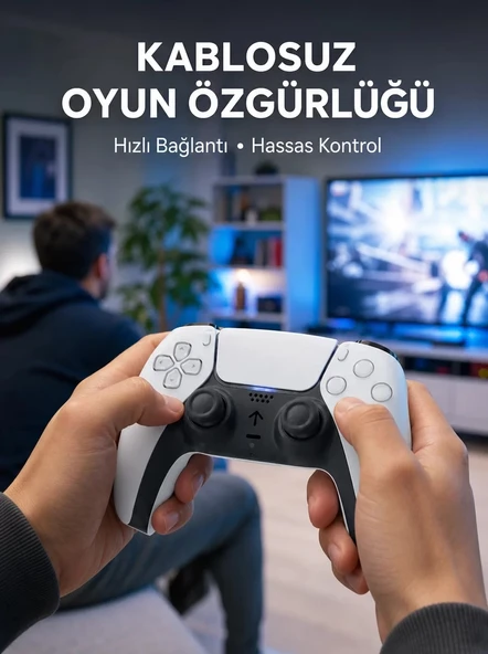 Nevamel® PS5 Uyumlu Kablosuz Oyun Kolu Sessiz Tuşlar ve Güçlü Performans Yeni Nesil ürün görseli 1