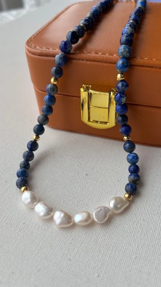 Lapis lazuli inci kolye ürün görseli 1
