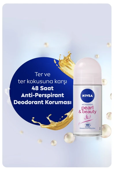 Nivea Deo Rollon Bayan Pearl Beauty 50Ml. - Resim 3