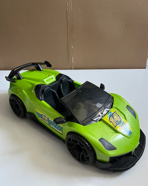 Büyük Sürtmeli Spor Araba Yeşil Renkli 36 Cm ürün görseli 1