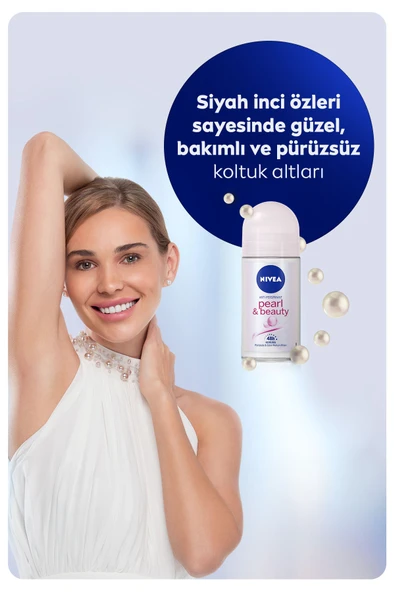 Nivea Deo Rollon Bayan Pearl Beauty 50Ml. - Resim 2