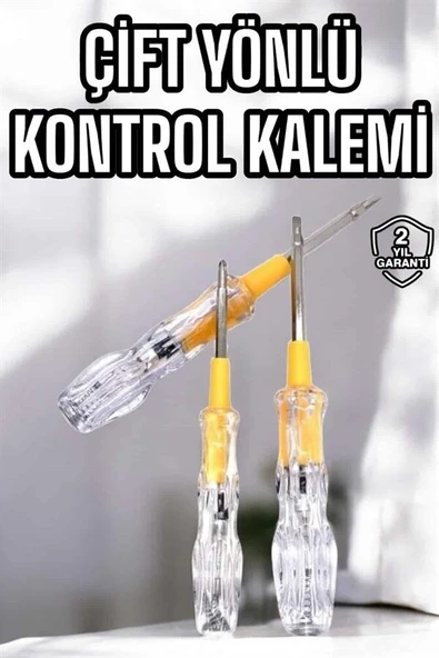 Çift Taraflı Elektrik Kontrol Kalemi Şeffaf Tornavida - Resim 2