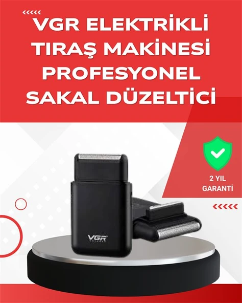 ABS Gövdeli Süper İnce Elektrikli Sakal Kesici – 45 dk Kablosuz Kullanım, Yanak Makası Dahil ürün görseli 1