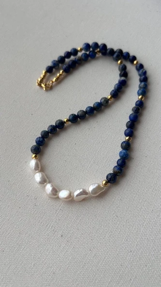 Lapis lazuli inci kolye - Resim 4
