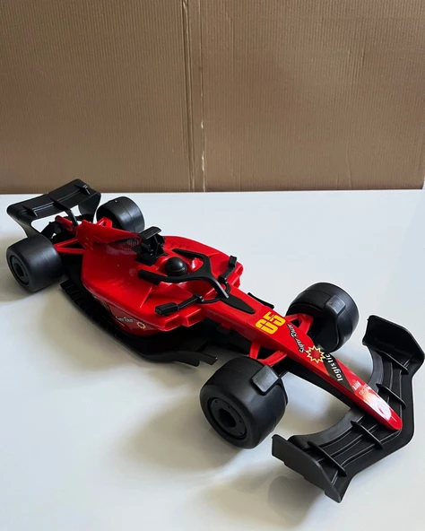 Büyük Sürtmeli Spor Formüla Araba Kırmızı Renkli 36 Cm ürün görseli 1