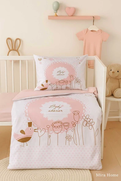 Yenidoğan Kız Bebek Nevresim Takımı %100 Pamuklu Baby Shower ürün görseli 1