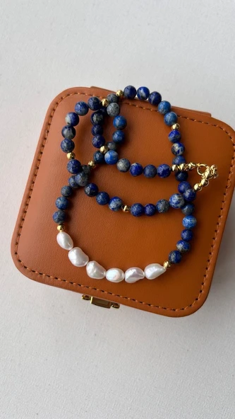Lapis lazuli inci kolye - Resim 3