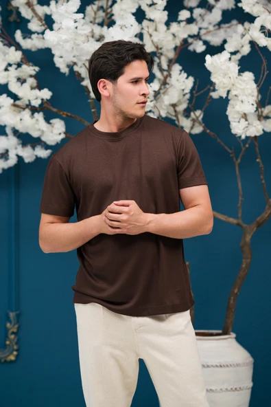 Bisiklet Yaka Yarı Oversize Likralı Yumuşak Kumaş T-shirt ürün görseli 1