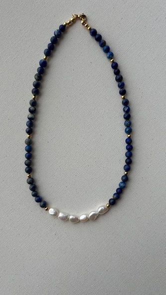 Lapis lazuli inci kolye - Resim 2