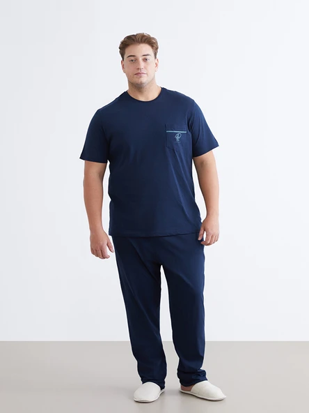 LC WAIKIKI Lacivert Pijama Takımı ürün görseli 1