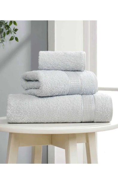 3 Lü Banyo Havlusu Seti Pamuklu Ritim Açık Gri ürün görseli 1