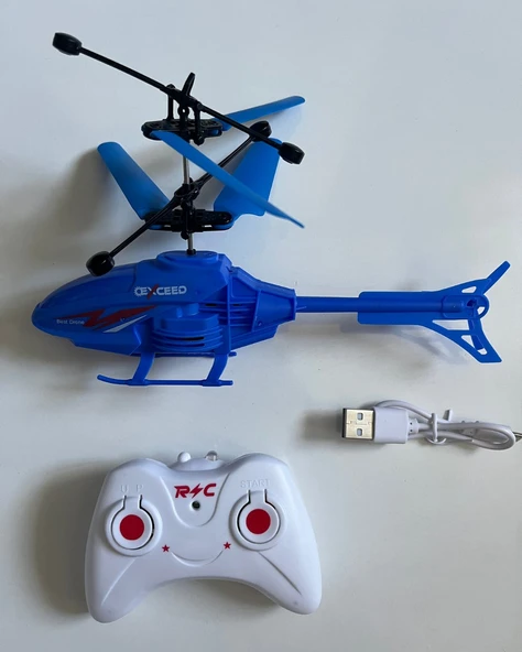 Uzaktan Kumandalı Helikopter 18 Cm Mavi Renkli ürün görseli 1